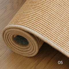 一点ずつ手作り。高級サイザル麻手織りカーペット(Amber)