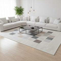 定番北欧風3Dデザインのウィルトン織カーペット（Mosaic Bloom）