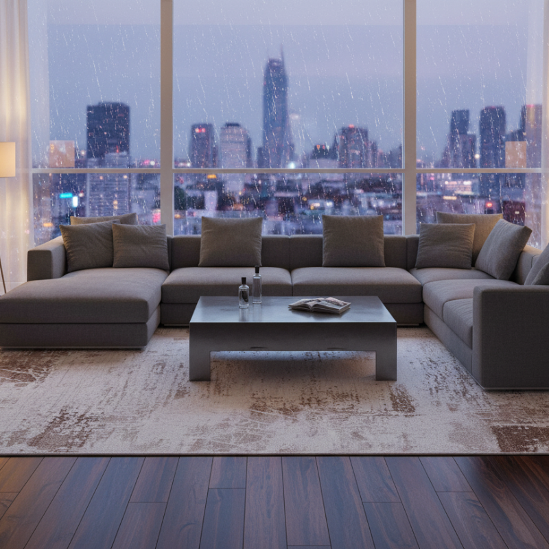 定番北欧風3Dデザインのウィルトン織カーペット（Mosaic Bloom）