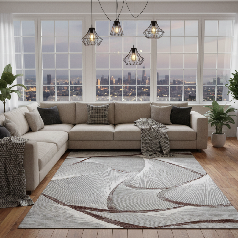 定番北欧風3Dデザインのウィルトン織カーペット（Zen Echo）