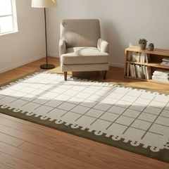 定番北欧風3Dデザインのウィルトン織カーペット（Archaic Rhythm）