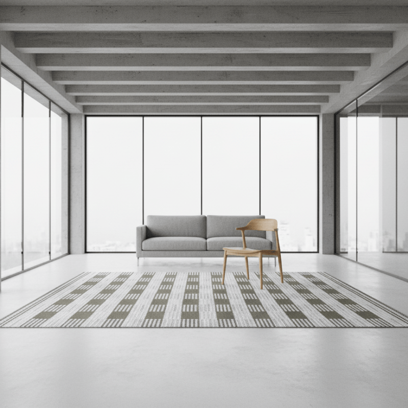 定番北欧風3Dデザインのウィルトン織カーペット（Archaic Rhythm）