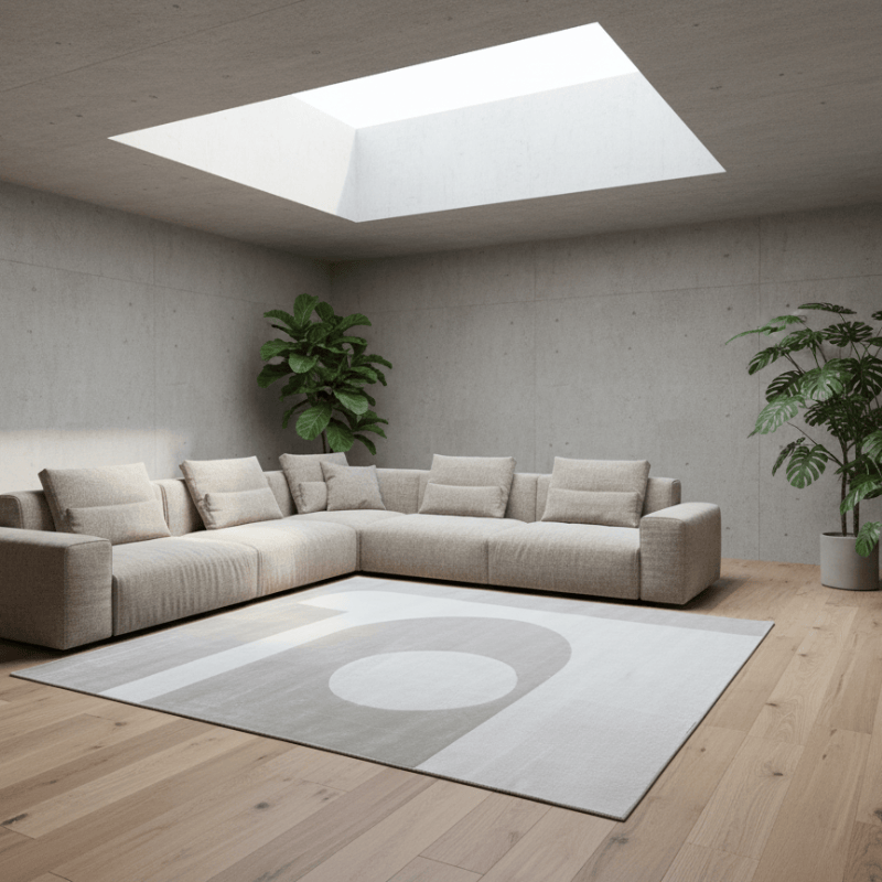 定番北欧風3Dデザインのウィルトン織カーペット（Pure Yang）