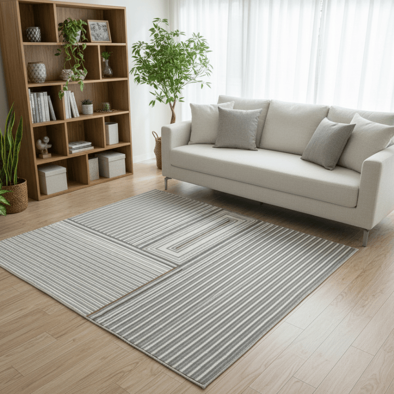 定番北欧風3Dデザインのウィルトン織カーペット（Pure Yang）