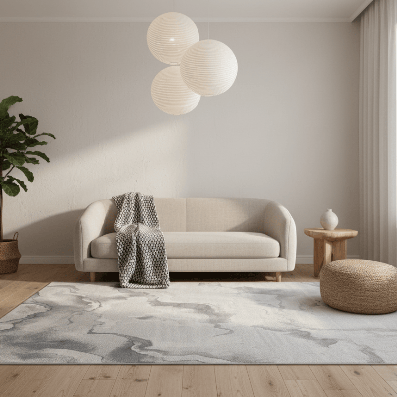 定番北欧風3Dデザインのウィルトン織カーペット（Weston Waterway）