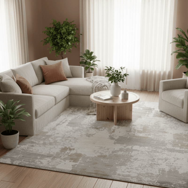 定番北欧風3Dデザインのウィルトン織カーペット（Weston Waterway）