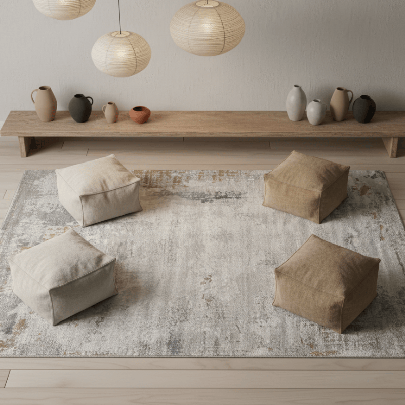 定番北欧風3Dデザインのウィルトン織カーペット（Weston Waterway）