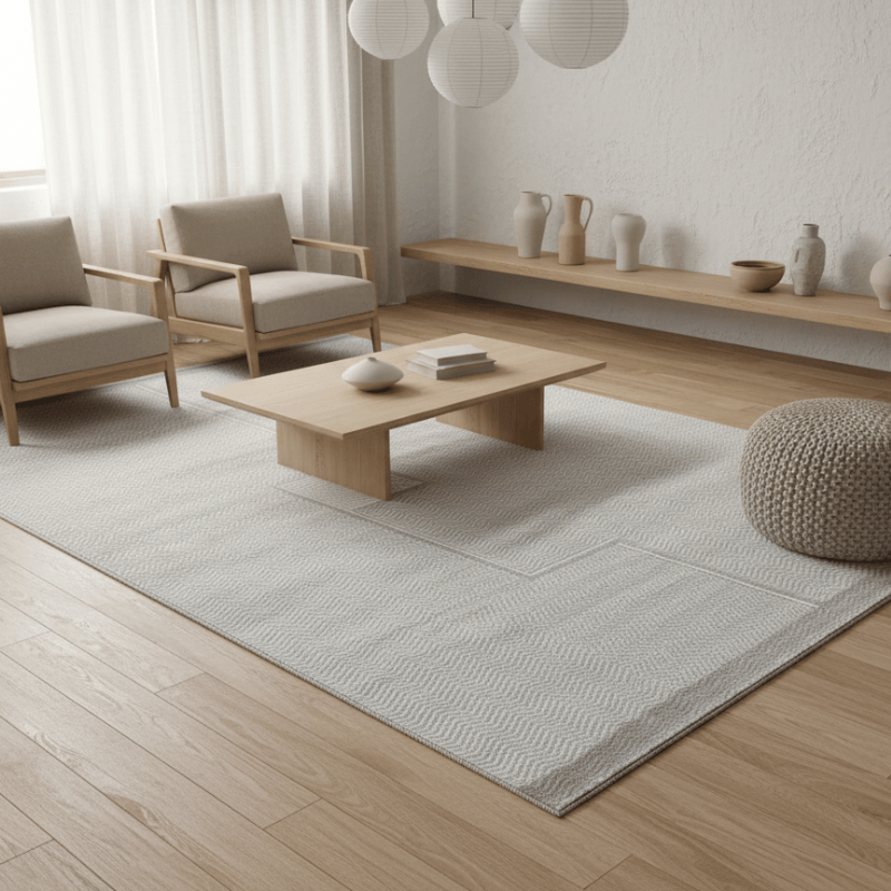 定番北欧風3Dデザインのウィルトン織カーペット（Weston Waterway）