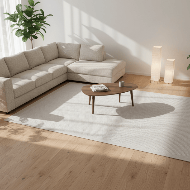 定番北欧風3Dデザインのウィルトン織カーペット（Luna Veil）