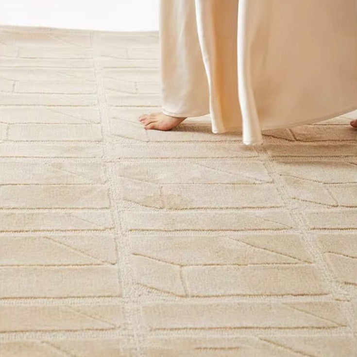 高級手作りタフティングガン刺しカーペット（Cream Top）