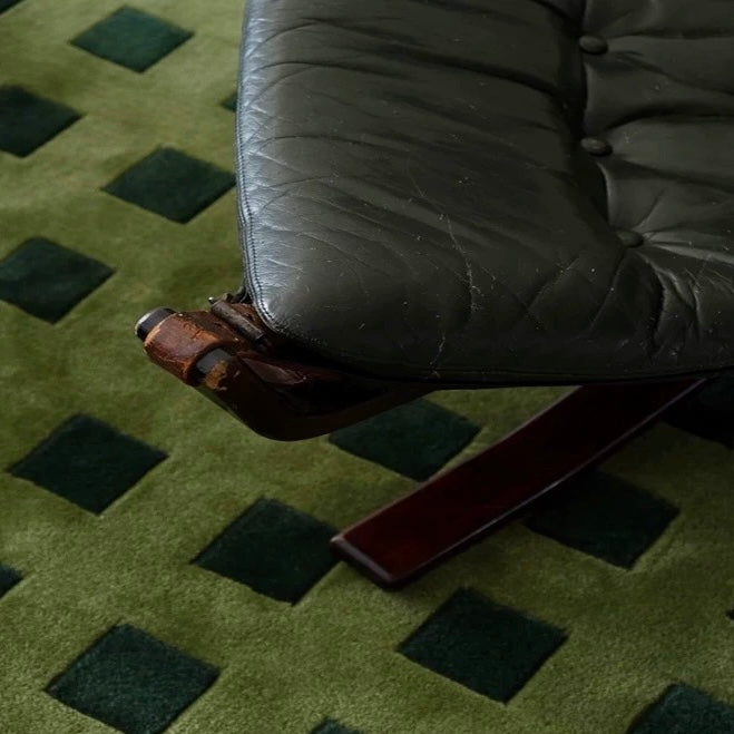 高級手作りタフティングガン刺しカーペット（Green Square）