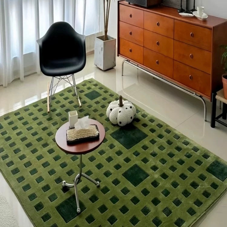 高級手作りタフティングガン刺しカーペット（Green Square）