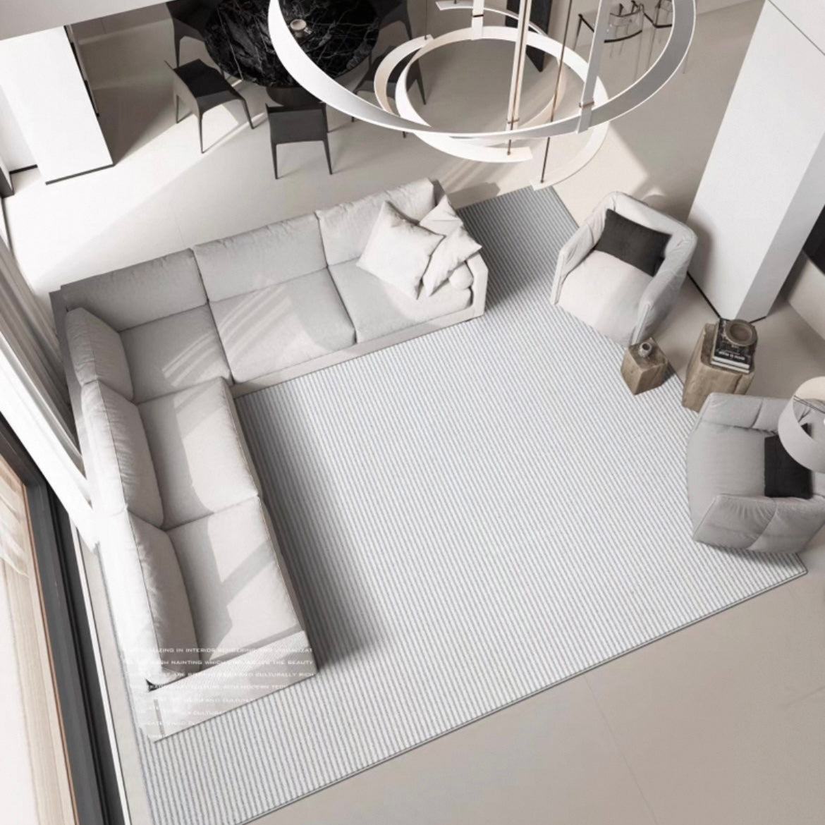 定番北欧風3Dデザインのウィルトン織カーペット（Kaidi）