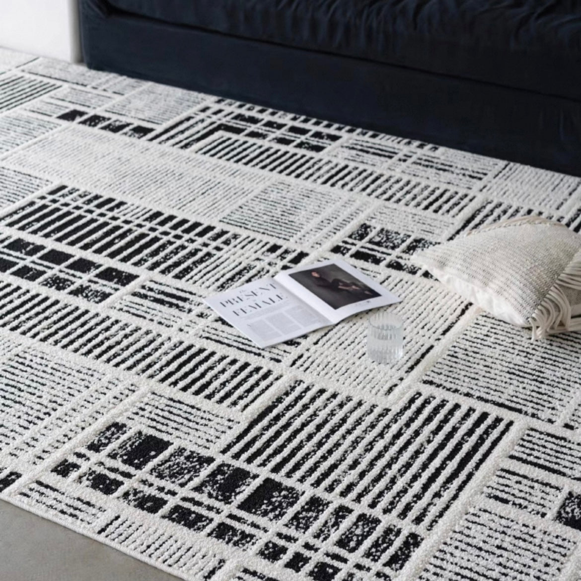 定番北欧風3Dデザインのウィルトン織カーペット（Celluloid）