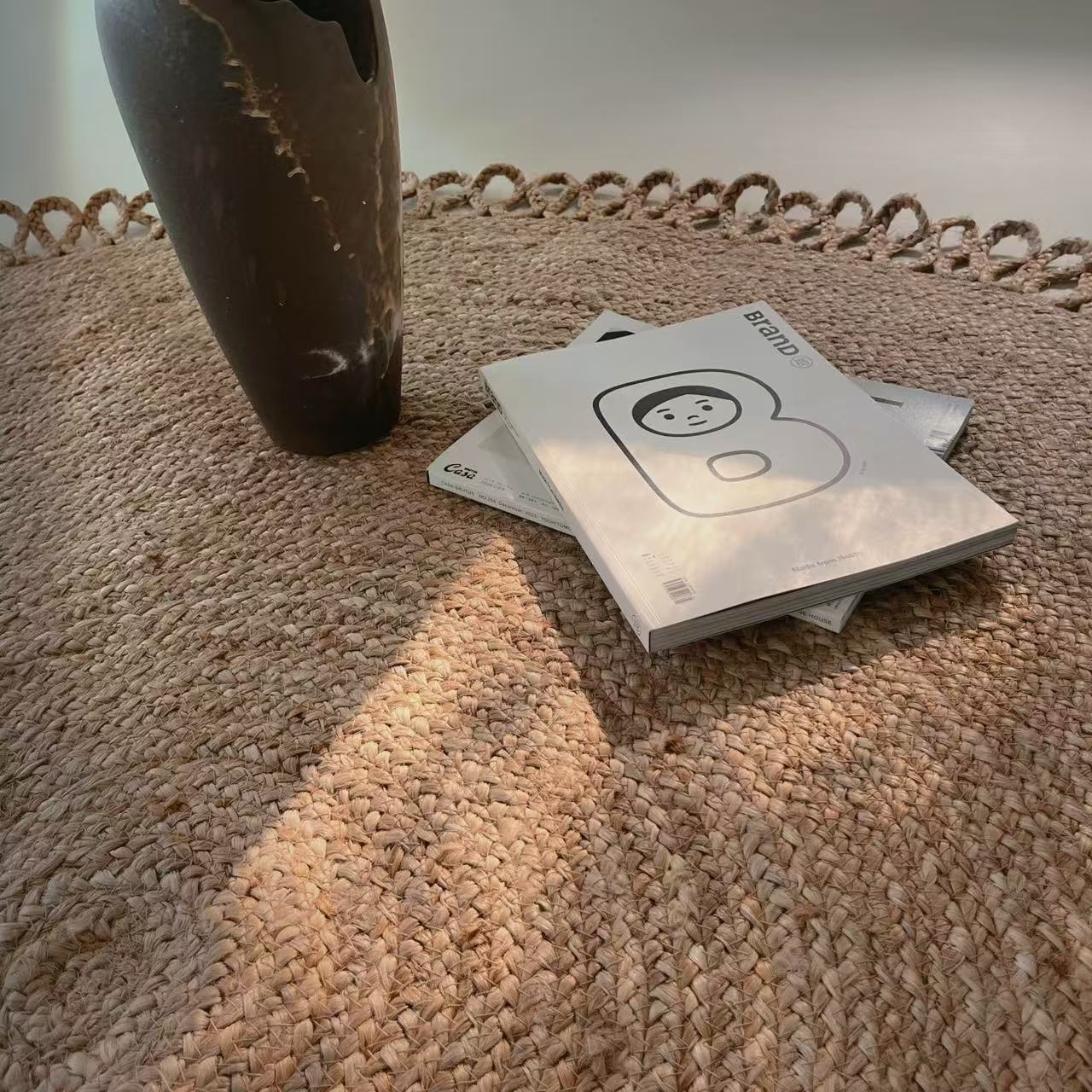 夏季に適した天然ジュート製カーペット（Sunflower）