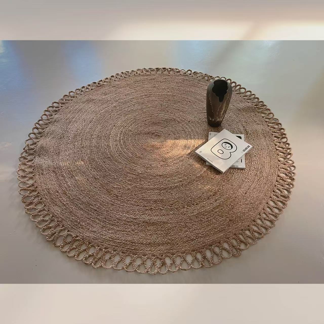 夏季に適した天然ジュート製カーペット（Sunflower）