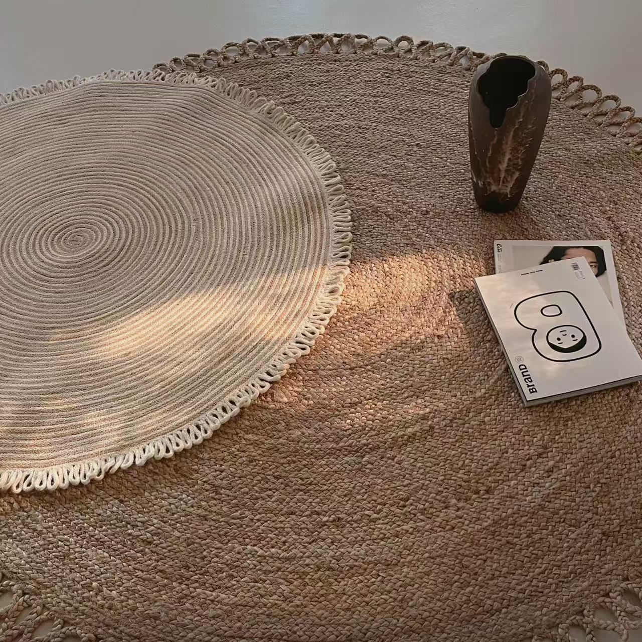 夏季に適した天然ジュート製カーペット（Sunflower）