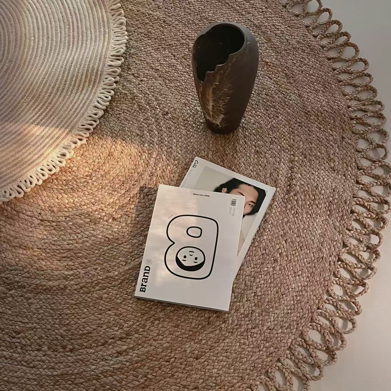 夏季に適した天然ジュート製カーペット（Sunflower）