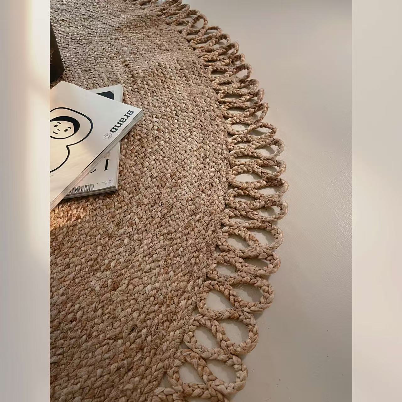 夏季に適した天然ジュート製カーペット（Sunflower）