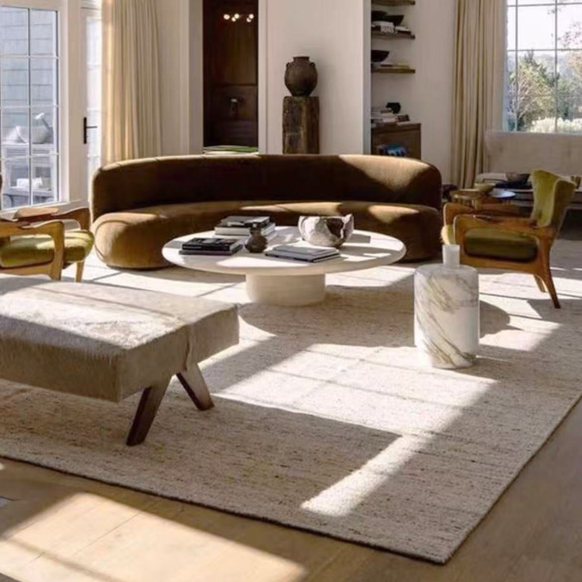 天然素材のみ使用した手織りカーペット！長くご愛用できる高品質な一品（cross）