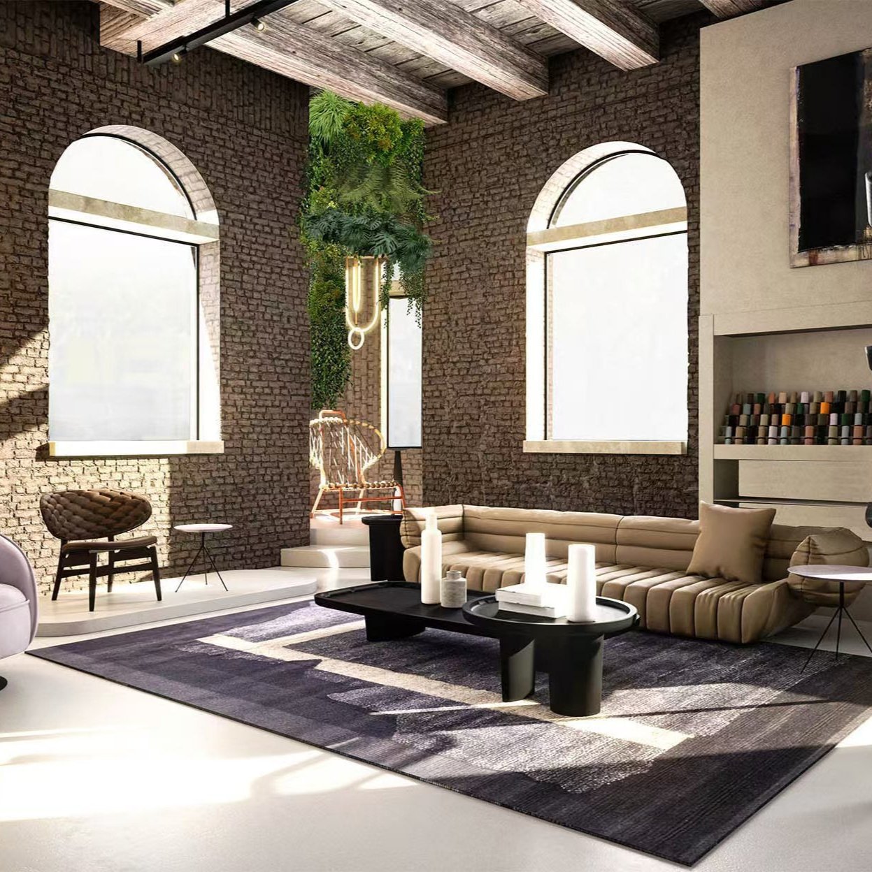 高級手作りタフティングガン刺しカーペット（ink painting）