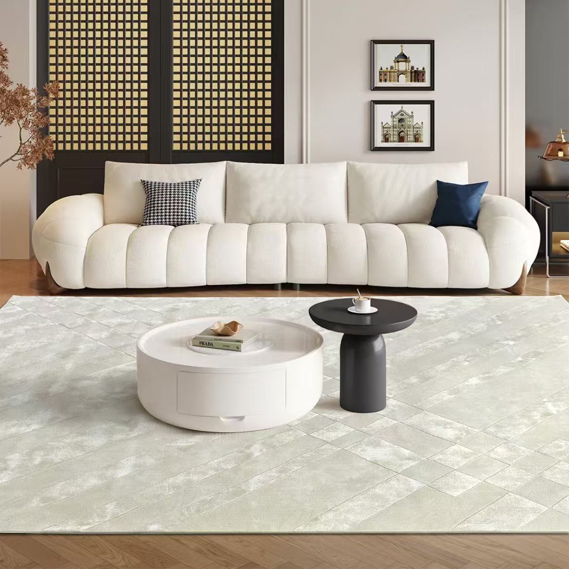 高級手作りタフティングガン刺しカーペット（pearl）